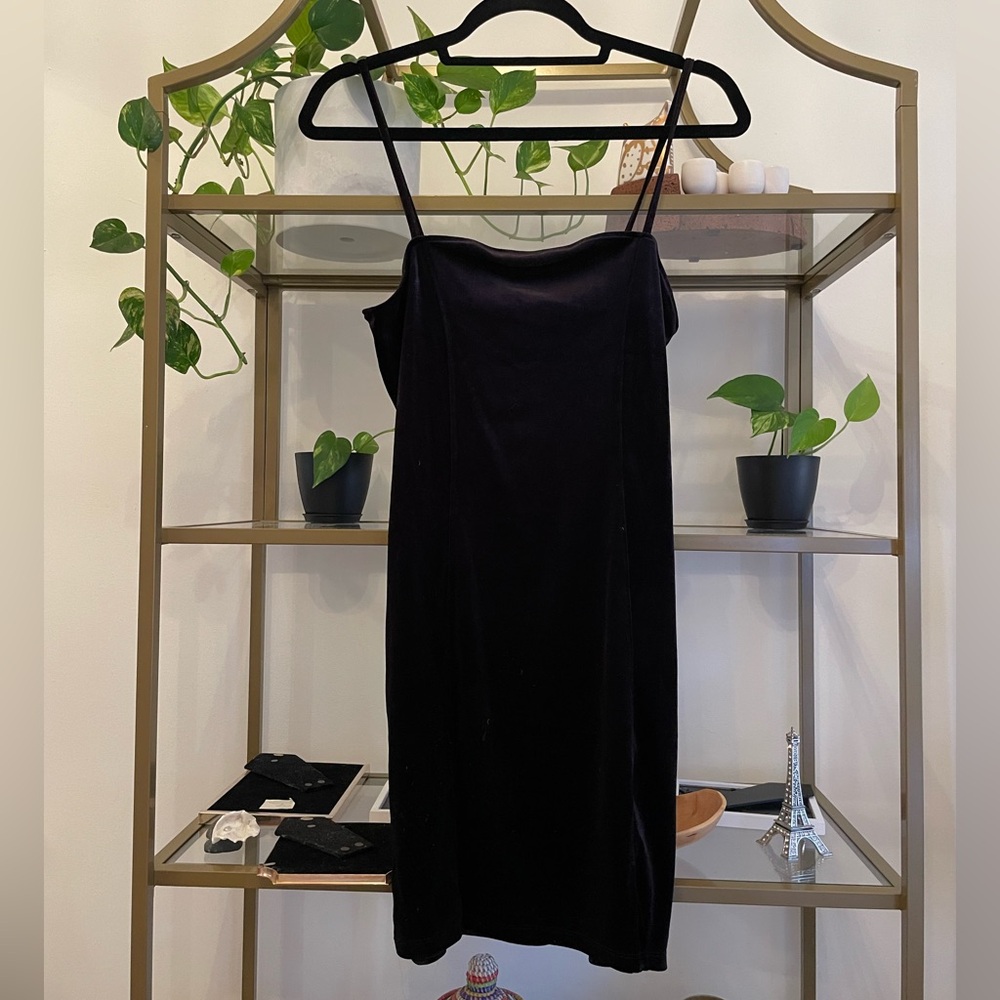 H&M Black Velvet Strappy Dress
